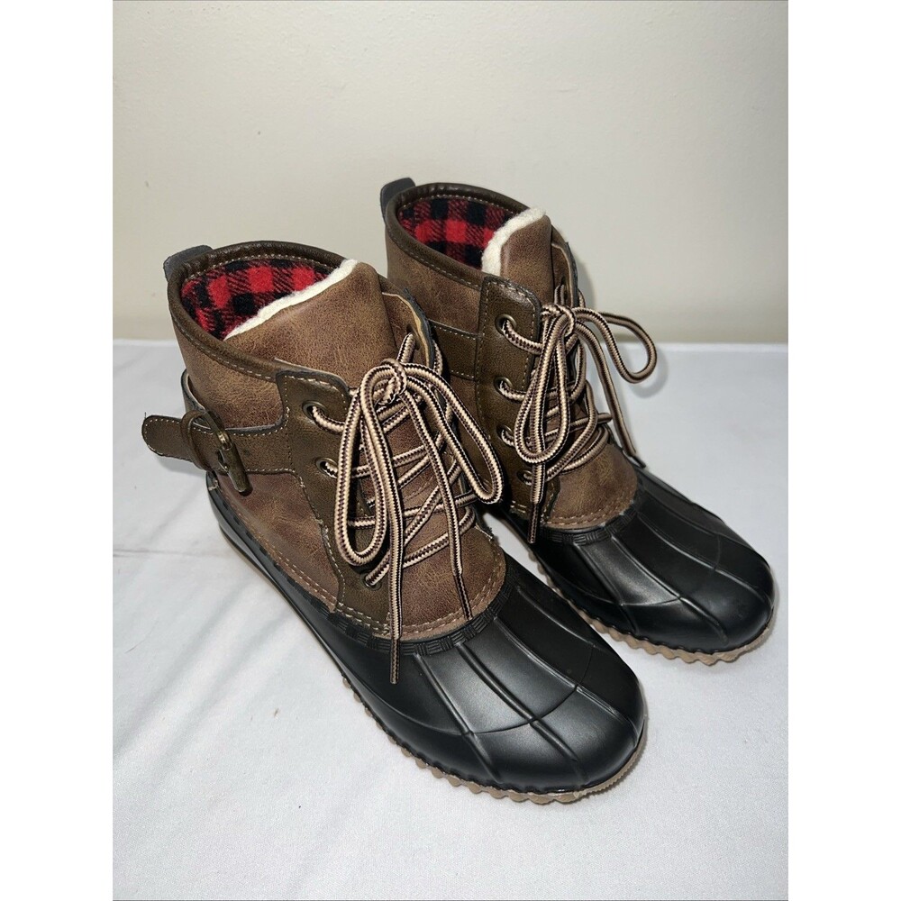 Madden Girl Leather Duck Boots Waterproof Rubber‎ Sole Women/Girls Size 5M